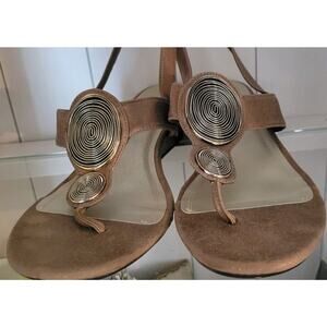 Impo Womans Sz 11 M Silver Copper Gladiator Sling Sandals Gilda